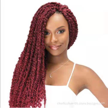 Wholesale 18inch Ombre Curly Pretwisted Passion Twist Braids Water Wave Crochet Braiding Hair Synthetic Hair Extension For Women